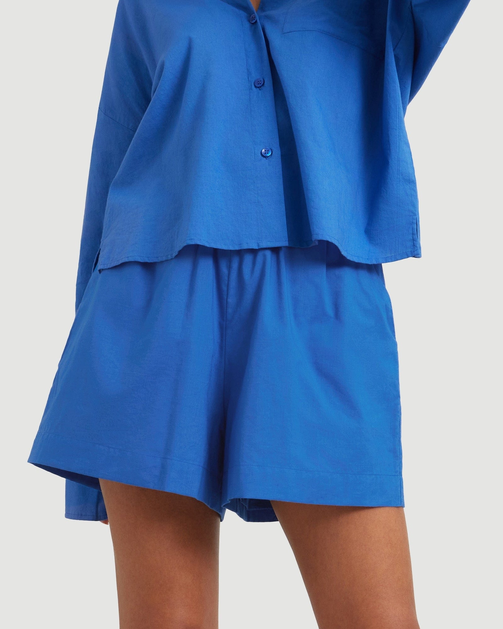 Kenya High-Waisted Organic Cotton Short | Cobalt