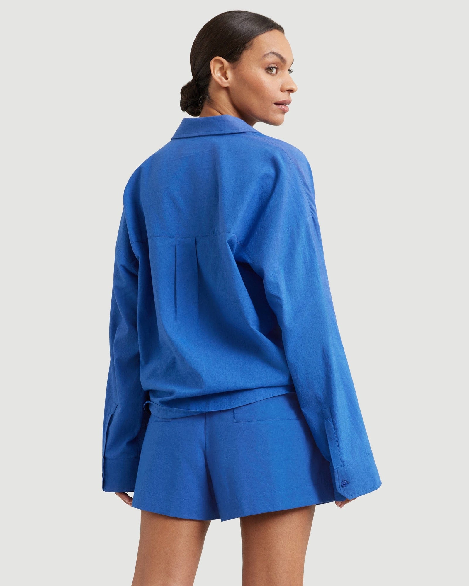 Kenya High-Waisted Organic Cotton Short | Cobalt