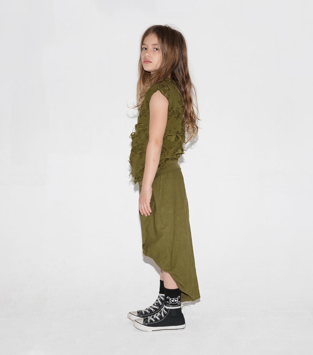 Kid | 2 Lengths Balloon Skirt | Dyed Graphite
