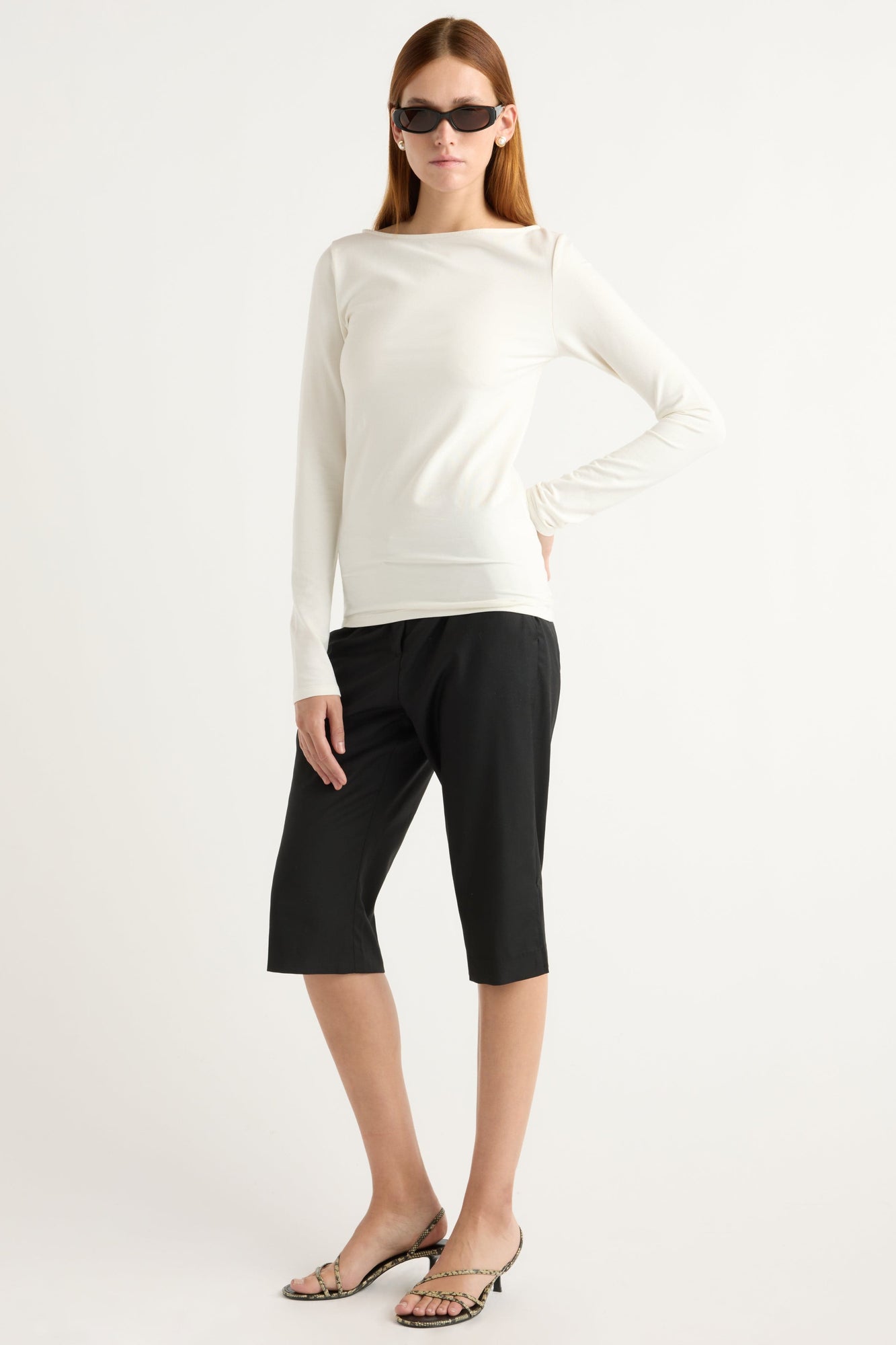 Lainey Organic Cotton Slit-Neck Tee | Cream