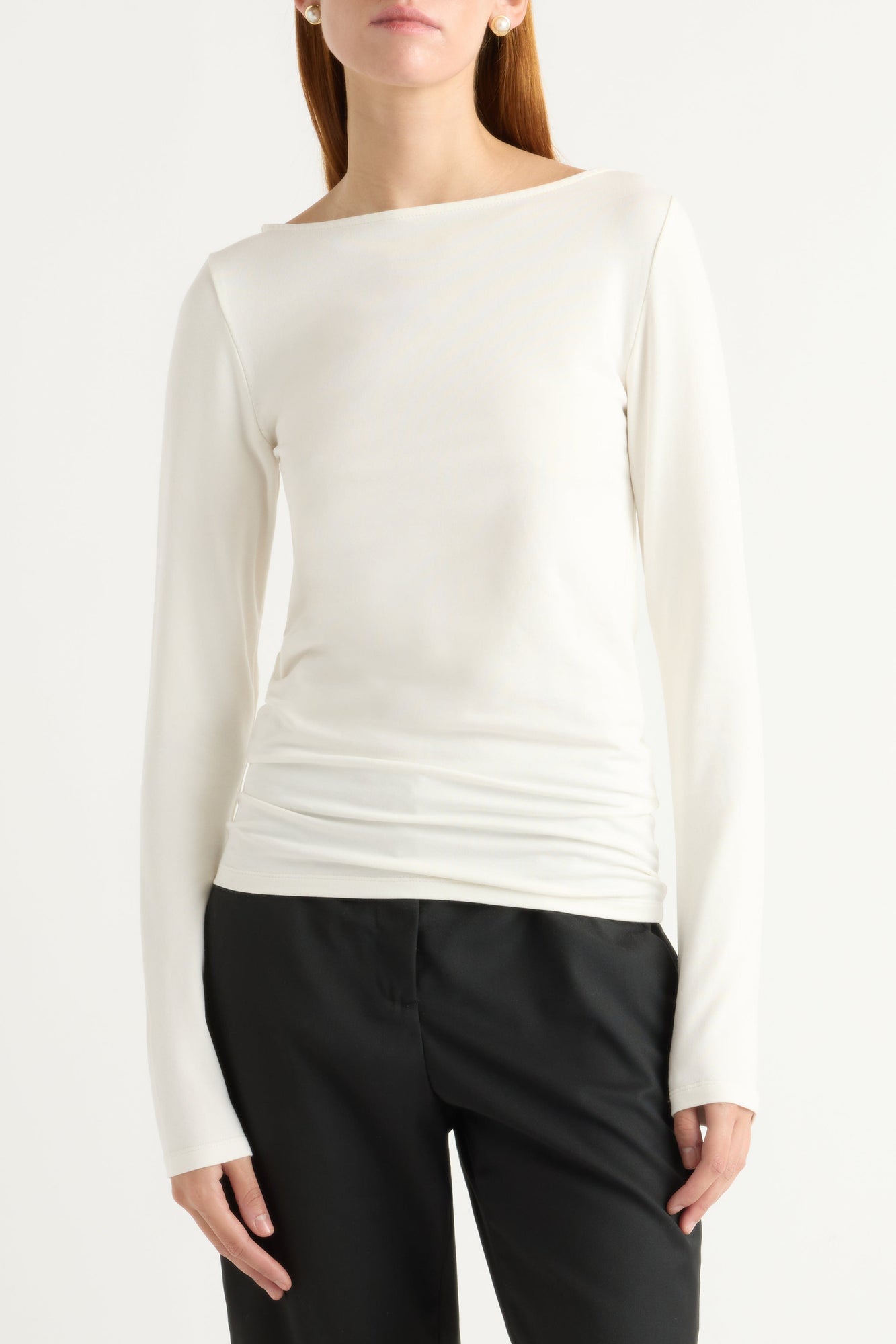 Lainey Organic Cotton Slit-Neck Tee | Cream
