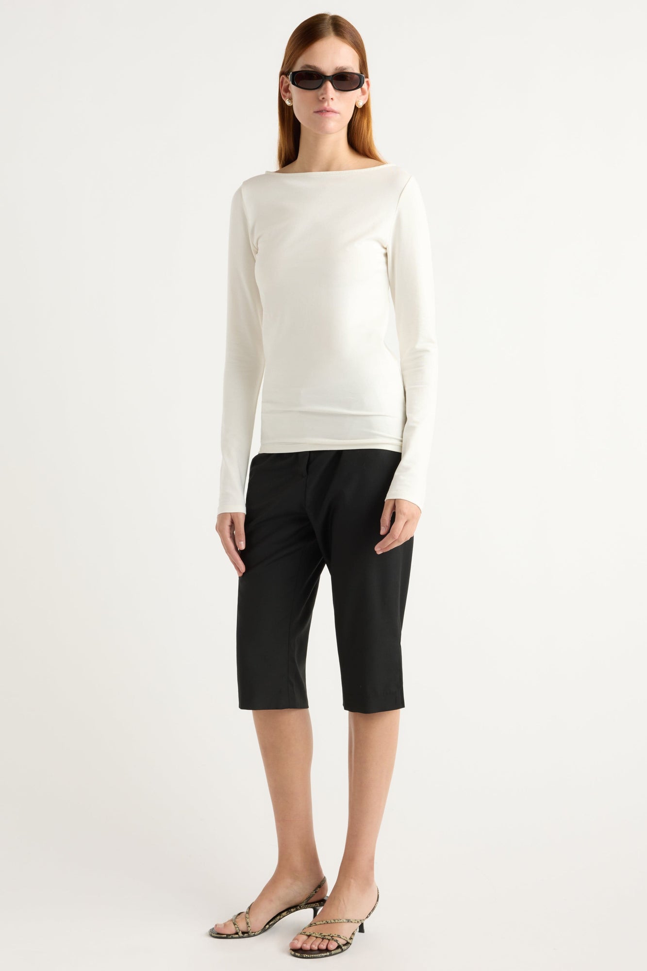 Lainey Organic Cotton Slit-Neck Tee | Cream