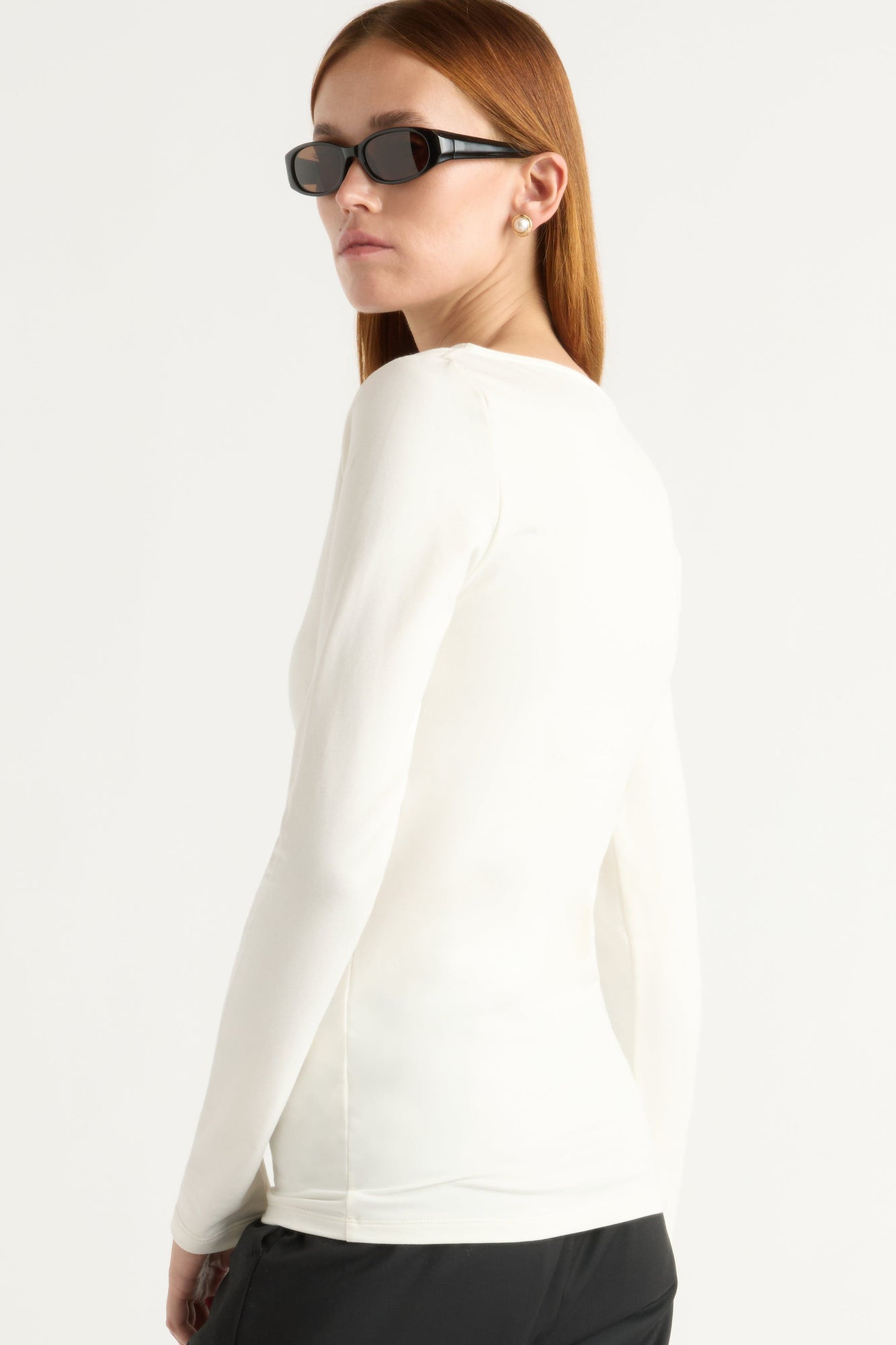 Lainey Organic Cotton Slit-Neck Tee | Cream