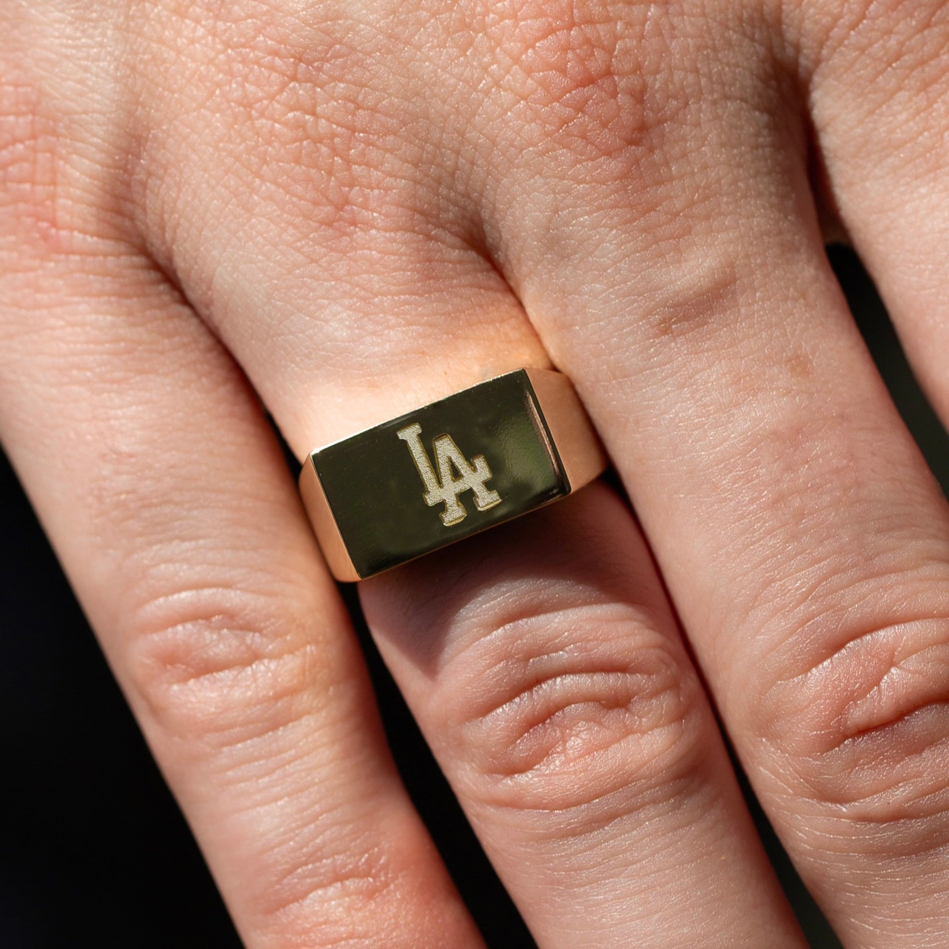 La Dodgers Square Signet Ring | Gold Vermeil