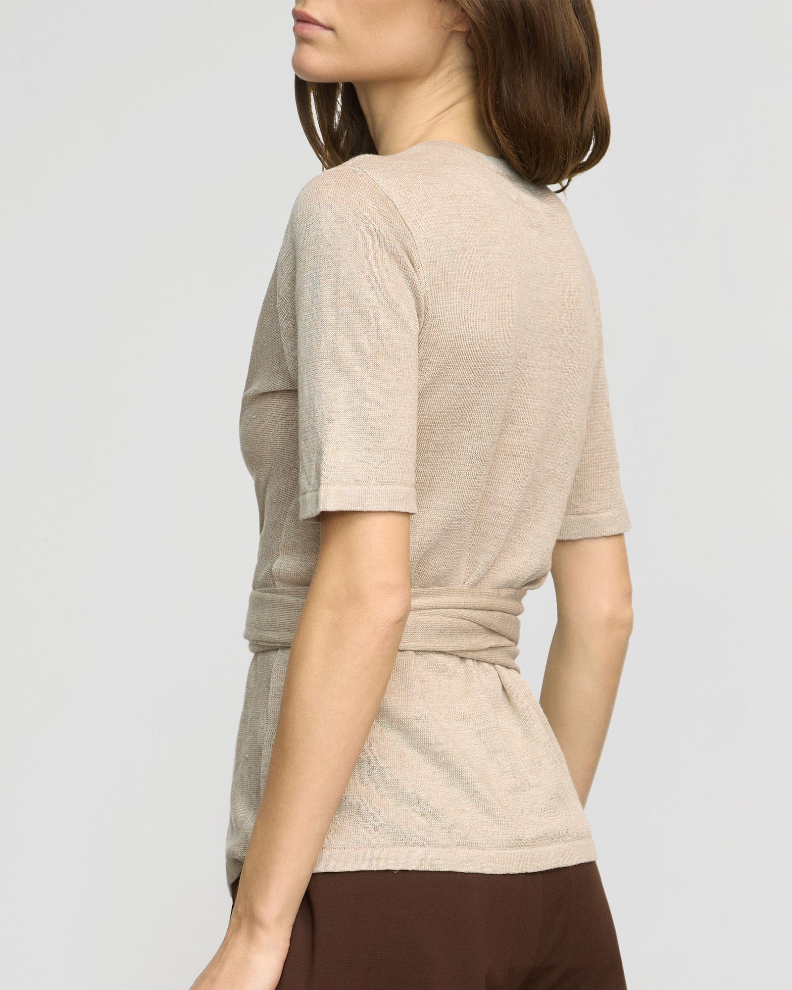 Lark Tie-Front Linen Sweater | Natural