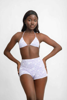 Women | Tori Swim Shorts | Lavender Jacquard