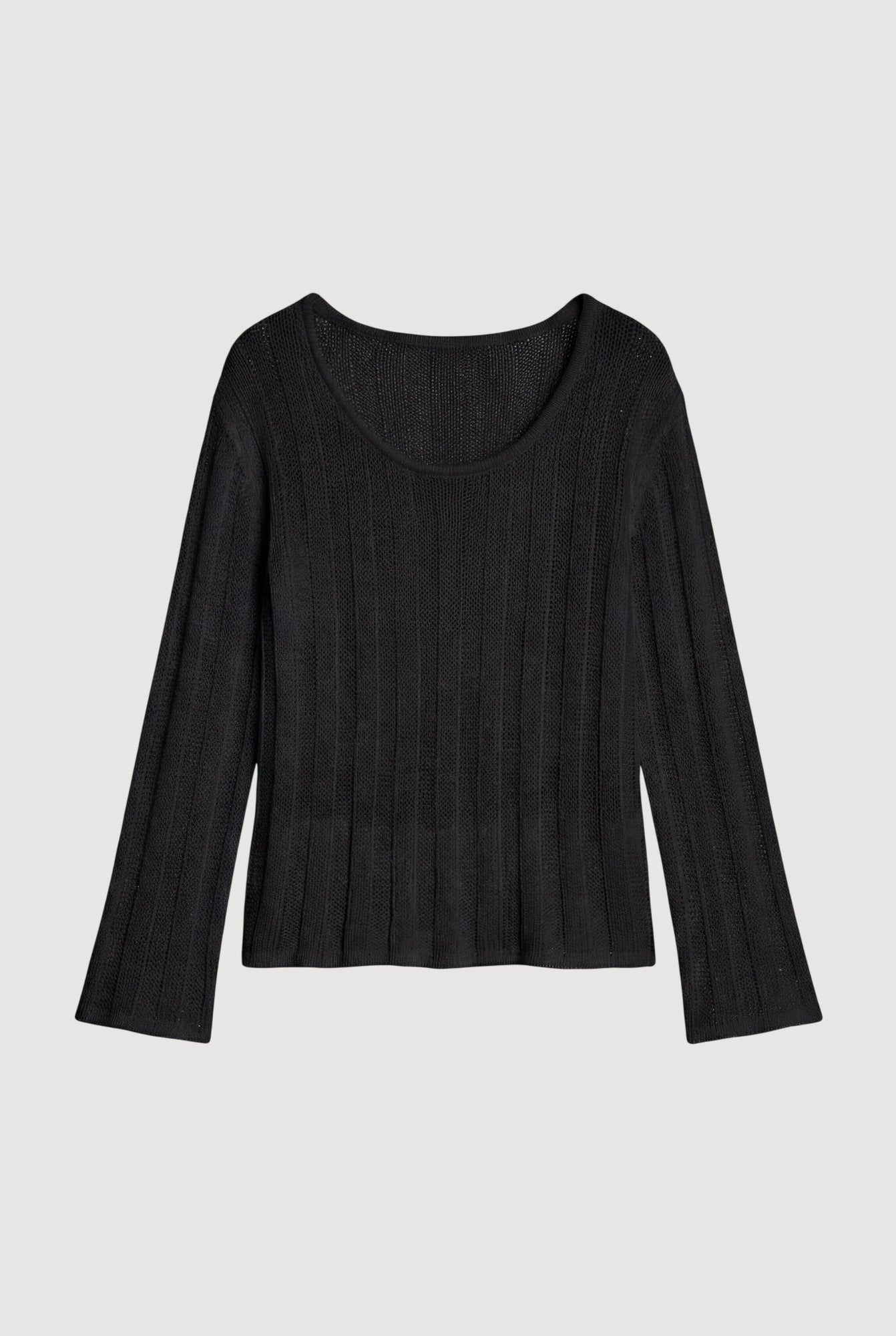 Karolina | Leah Ribbed Scoop-Neck Sweater in Size Extra Small - Flat