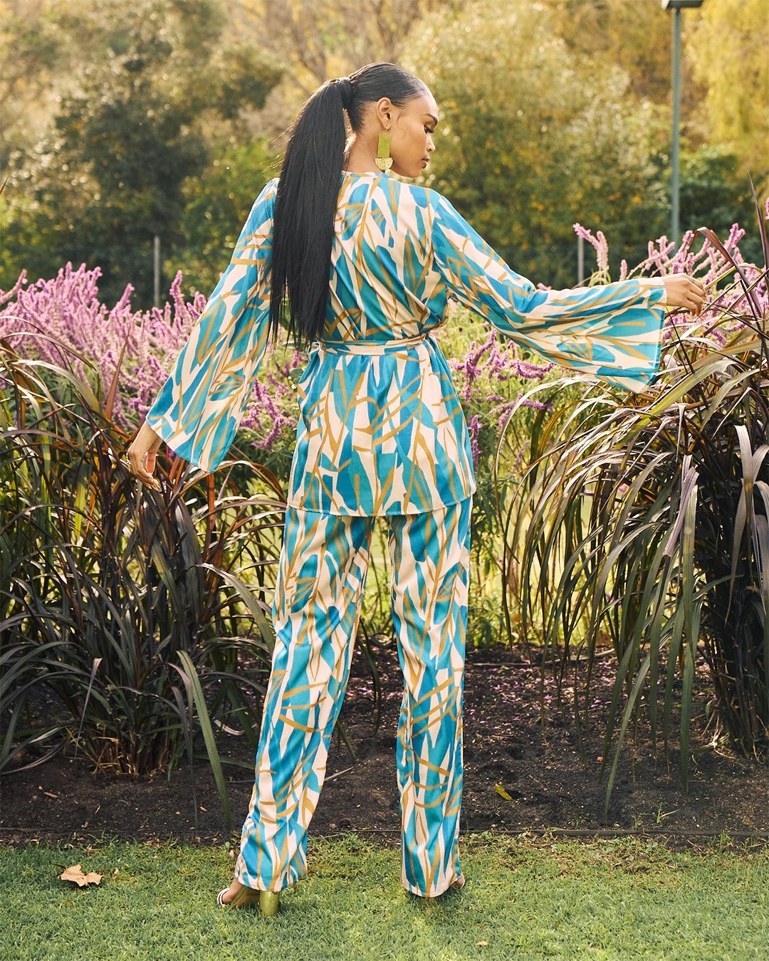 Leer Pants - Blossom Teal - diarrablu