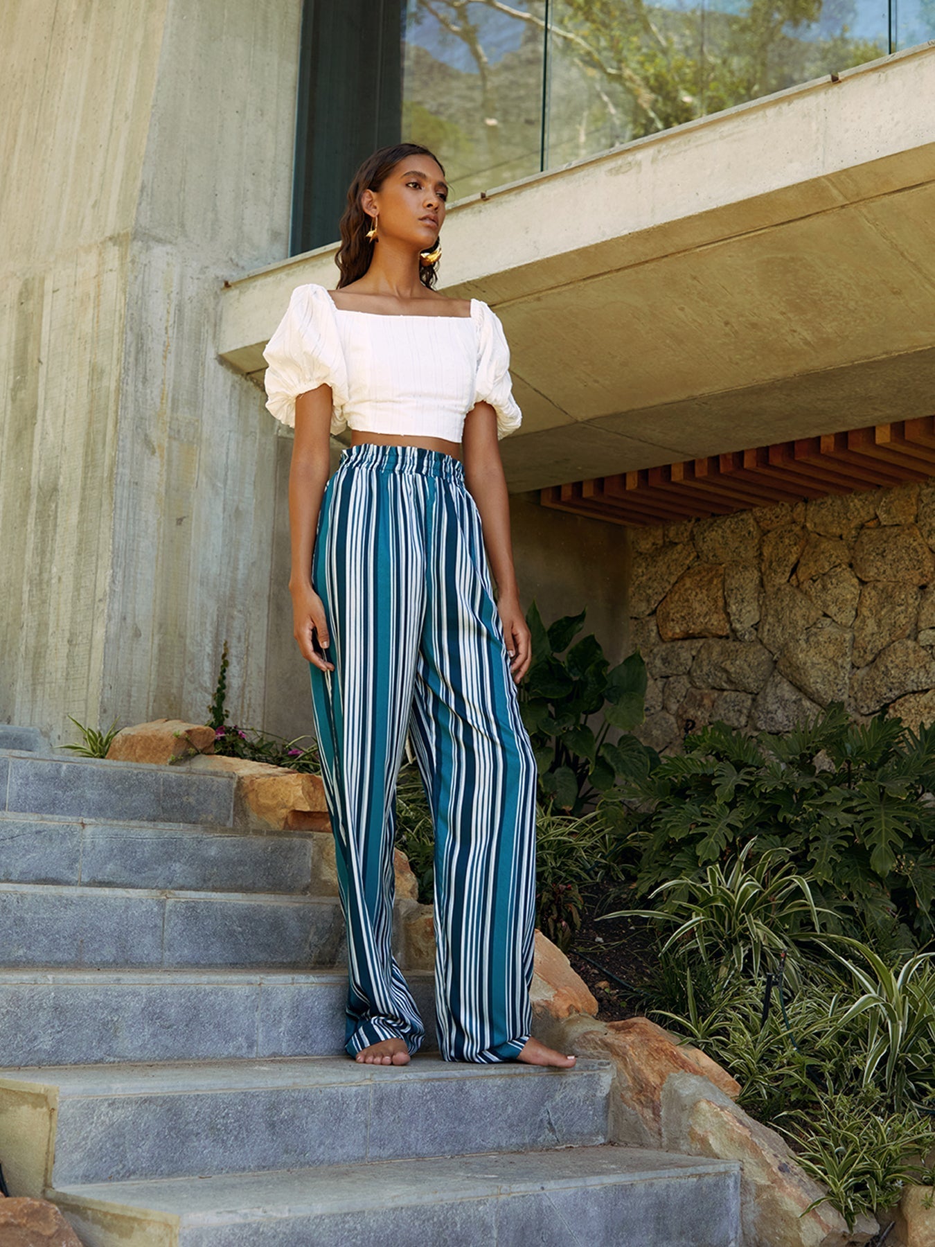 Leer Pants - Rayas Blu - diarrablu
