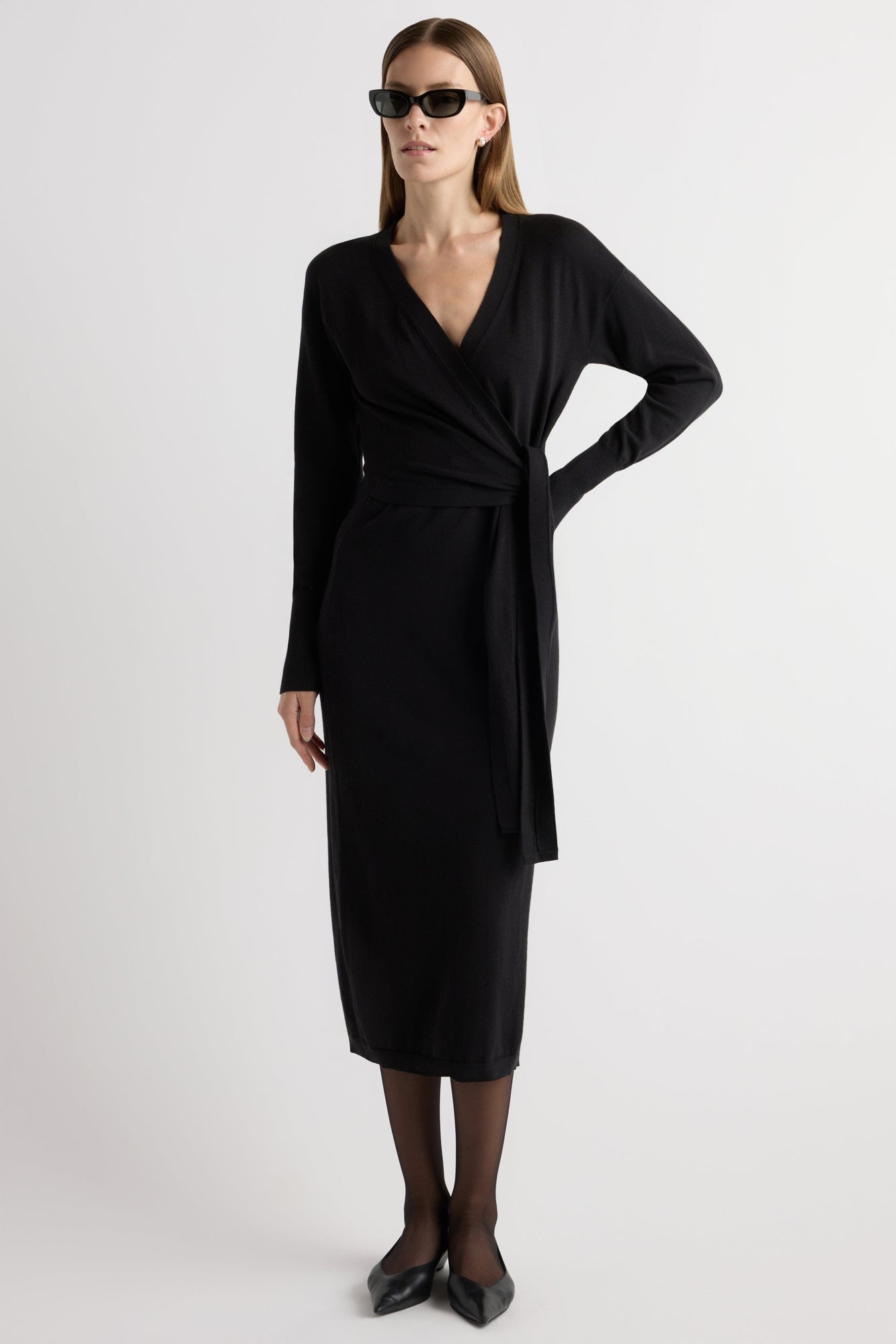 Marije | Linden Front-Wrap Sweater Dress in Size Small