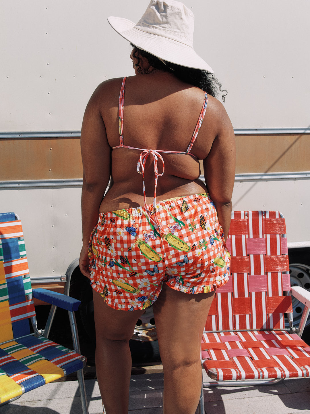 Agatha Short | Garden Critters Gingham