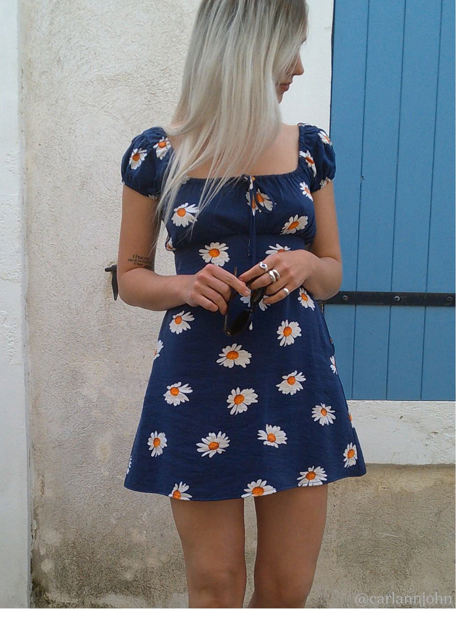 Suzy Dress | Navy Daisy