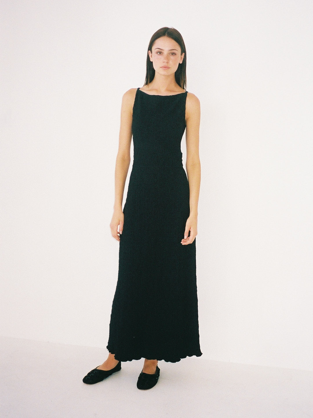 Maya Dress | Black Crinkle