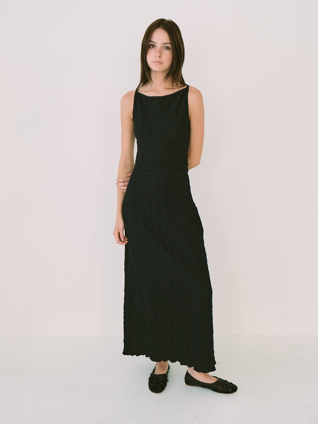 Maya Dress | Black Crinkle