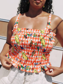 Cara Top | Garden Critters Gingham