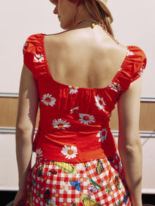 Pat Top | Red Daisy