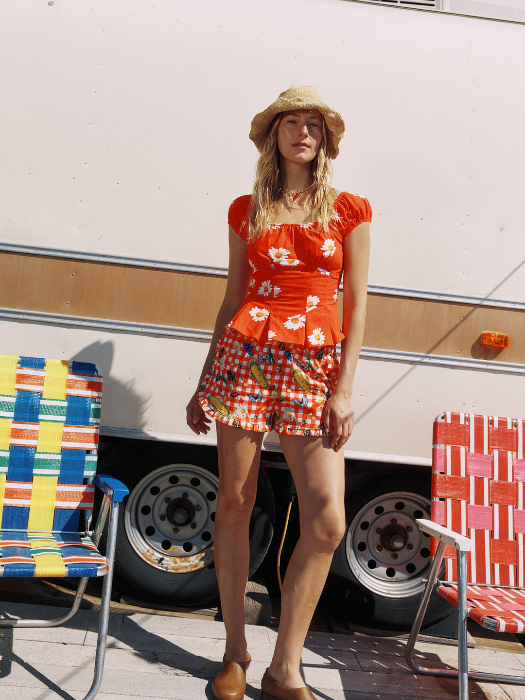 Agatha Short | Garden Critters Gingham