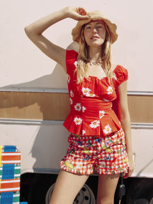 Agatha Short | Garden Critters Gingham