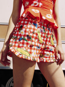Agatha Short | Garden Critters Gingham