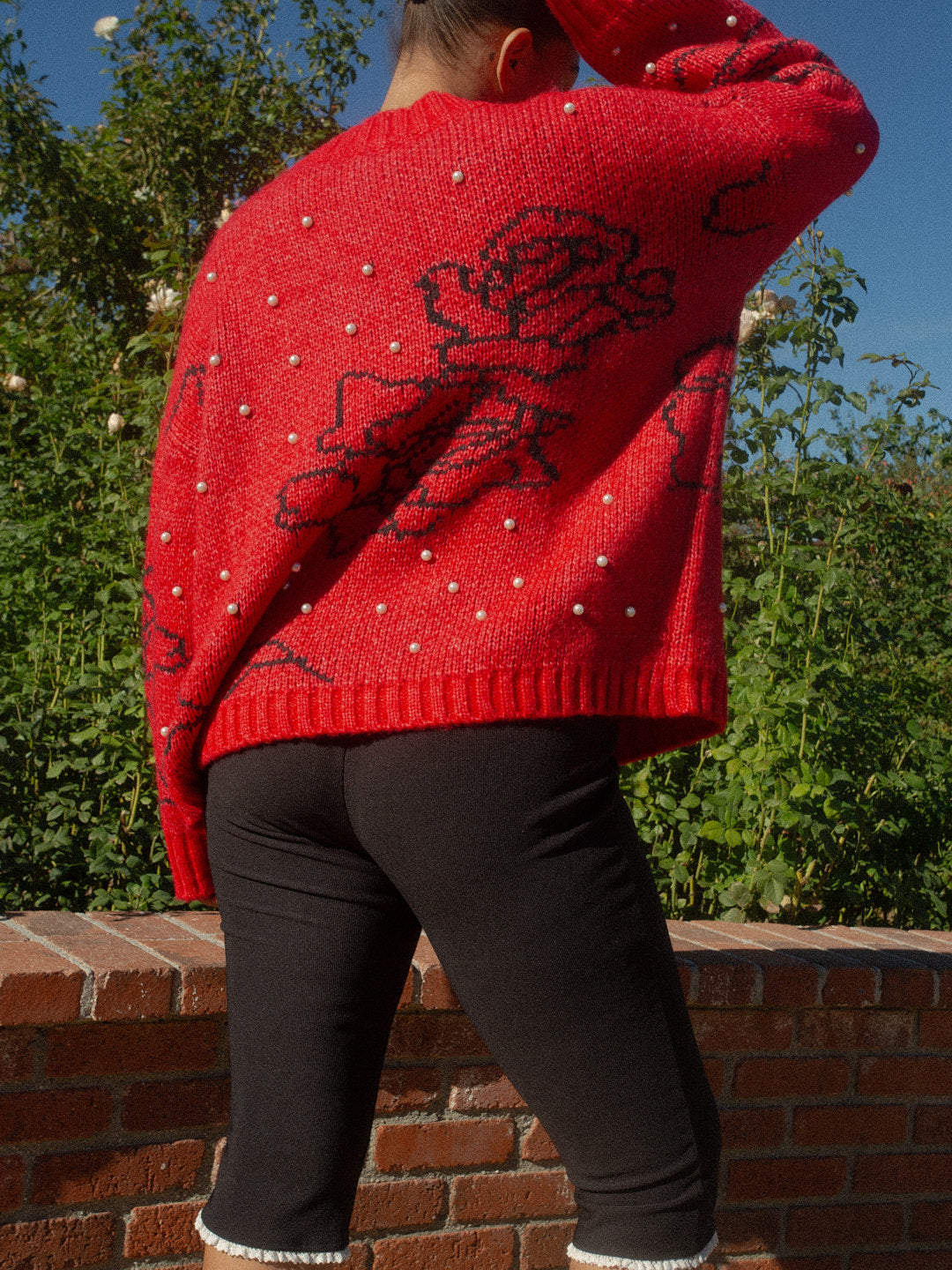 Iris Pearl Sweater | Rose Dot Red