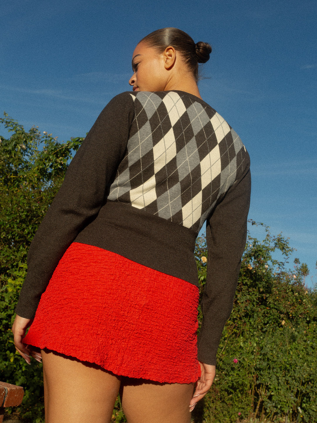 Emi Cardi | Grey Argyle