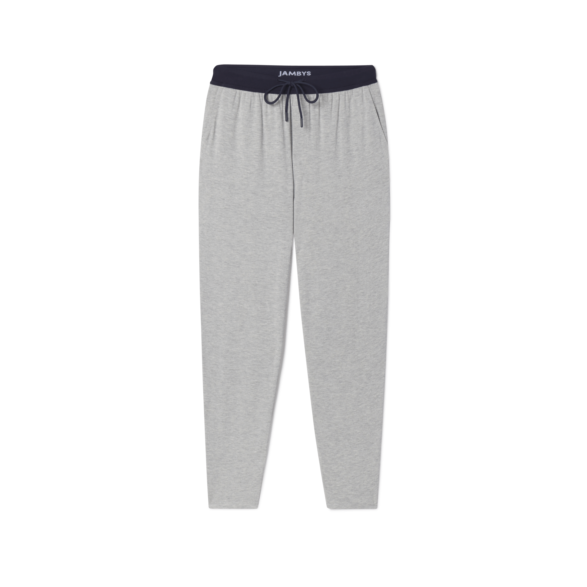 Breathable Modal French Terry Sweatpants | Light Gray Heather/Navy