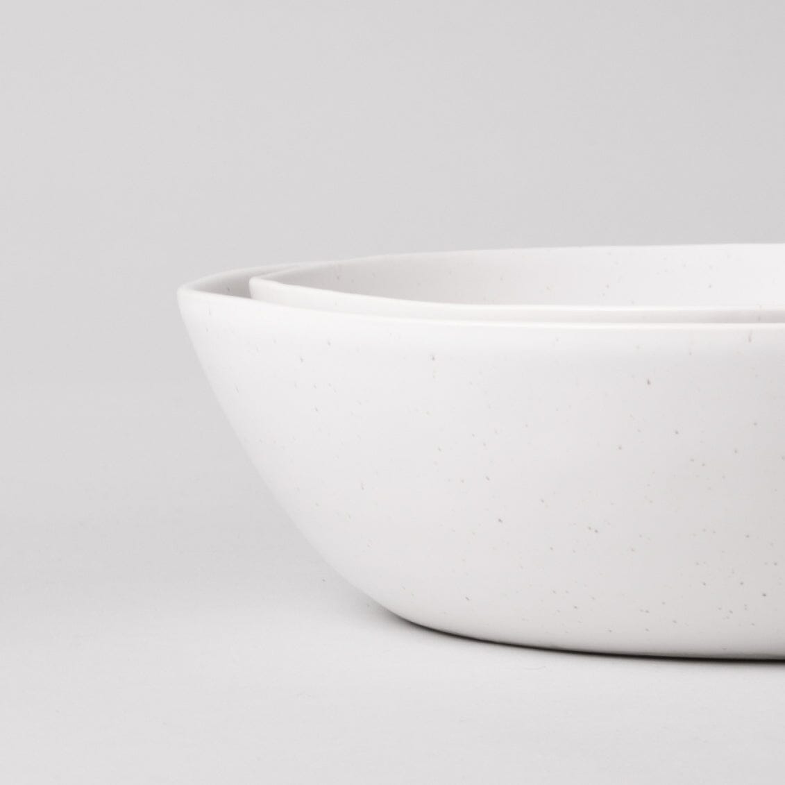 Low Serving Bowls | Speckled White