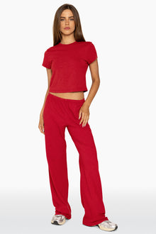 Classic Cotton Daily Linny Pants | Lucky Red