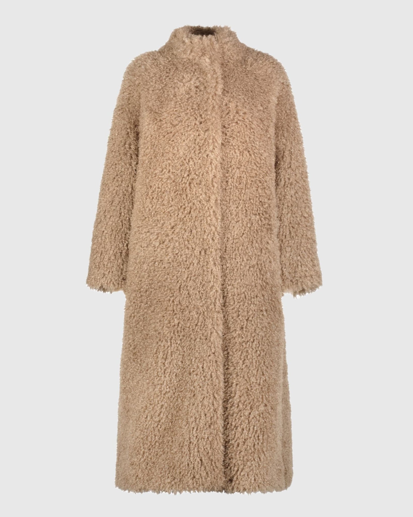 Fur-Free Cashmere Goat (Faux Fur) Coat | Taupe
