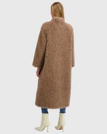 Fur-Free Cashmere Goat (Faux Fur) Coat | Taupe