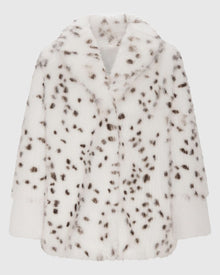 Fur-Free Fox And Mink (Faux Fur) Jacket | White/Black Spotted