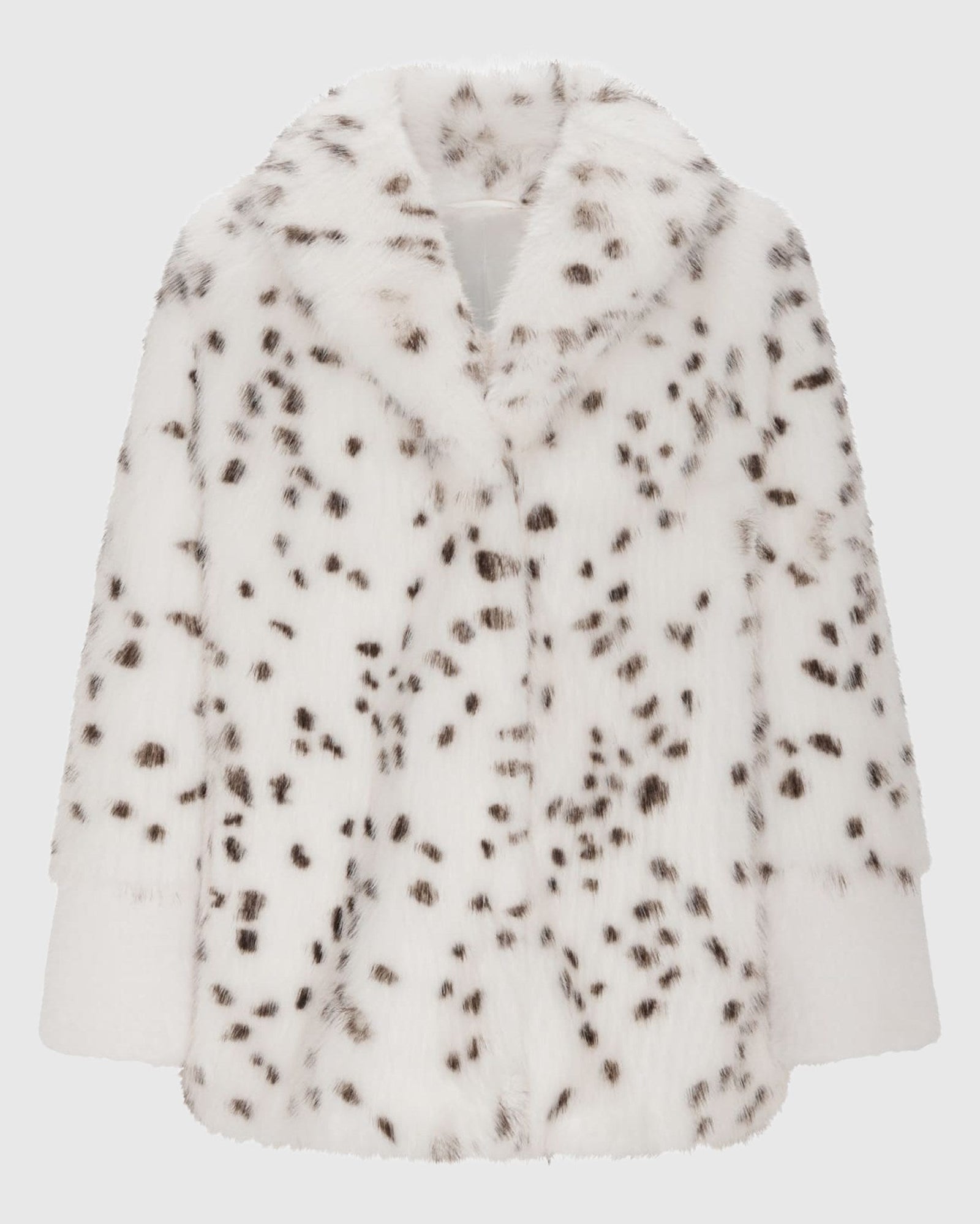 Fur-Free Fox And Mink (Faux Fur) Jacket | White/Black Spotted