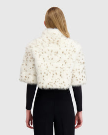 Fur-Free Fox (Faux Fur) Bolero | White/Black Spotted