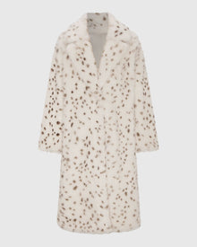 Fur-Free Fox (Faux Fur) Coat | White/Black Spotted