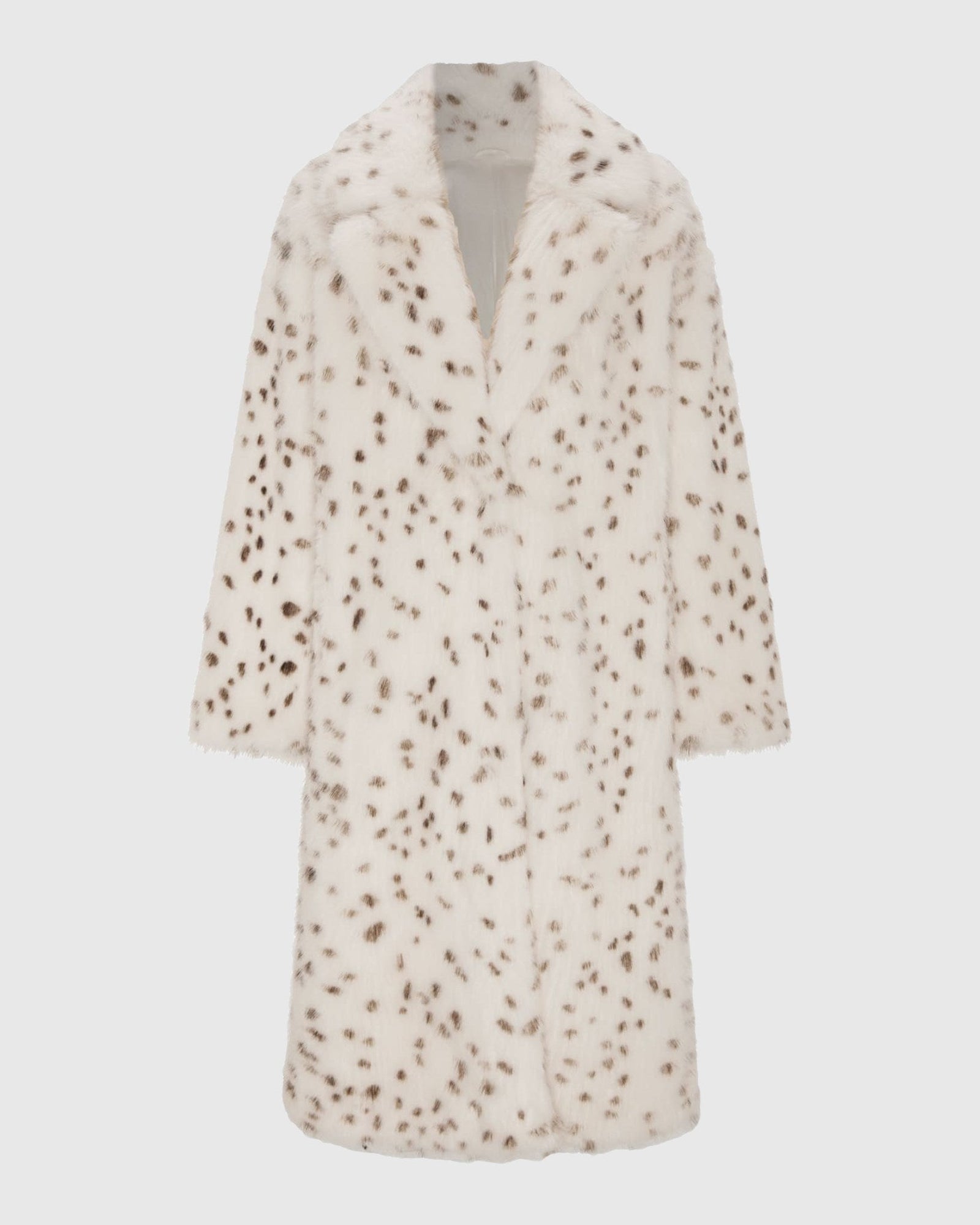 Fur-Free Fox (Faux Fur) Coat | White/Black Spotted