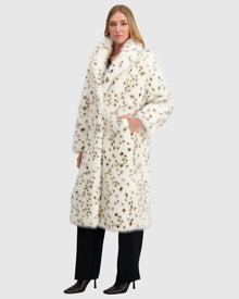 Fur-Free Fox (Faux Fur) Coat | White/Black Spotted