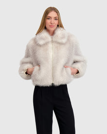 Fur-Free Fox (Faux Fur) Jacket | Gray Cross