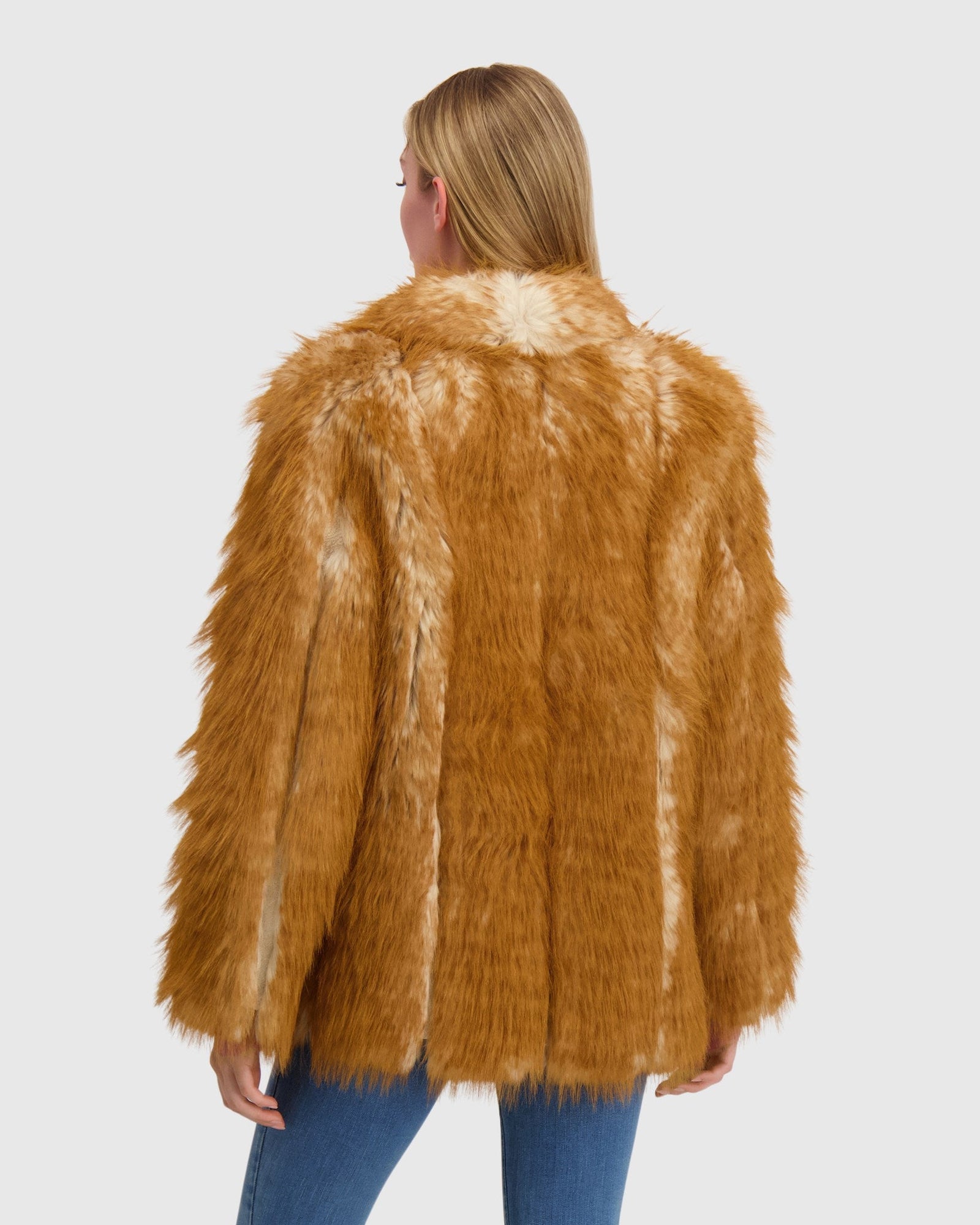 Fur-Free Fox (Faux Fur) Jacket | Whiskey Multi