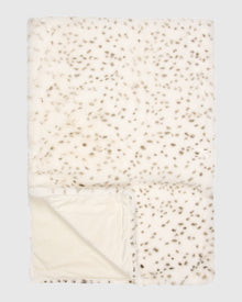 Fur-Free Fox (Faux Fur) Throw | White/Black Spotted
