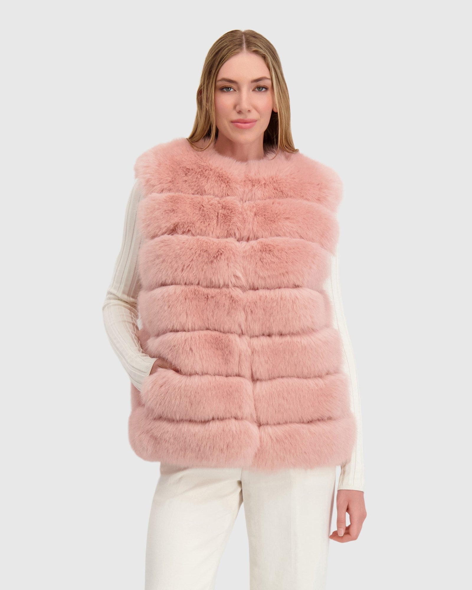 Fur-Free Fox (Faux Fur) Vest | Pink