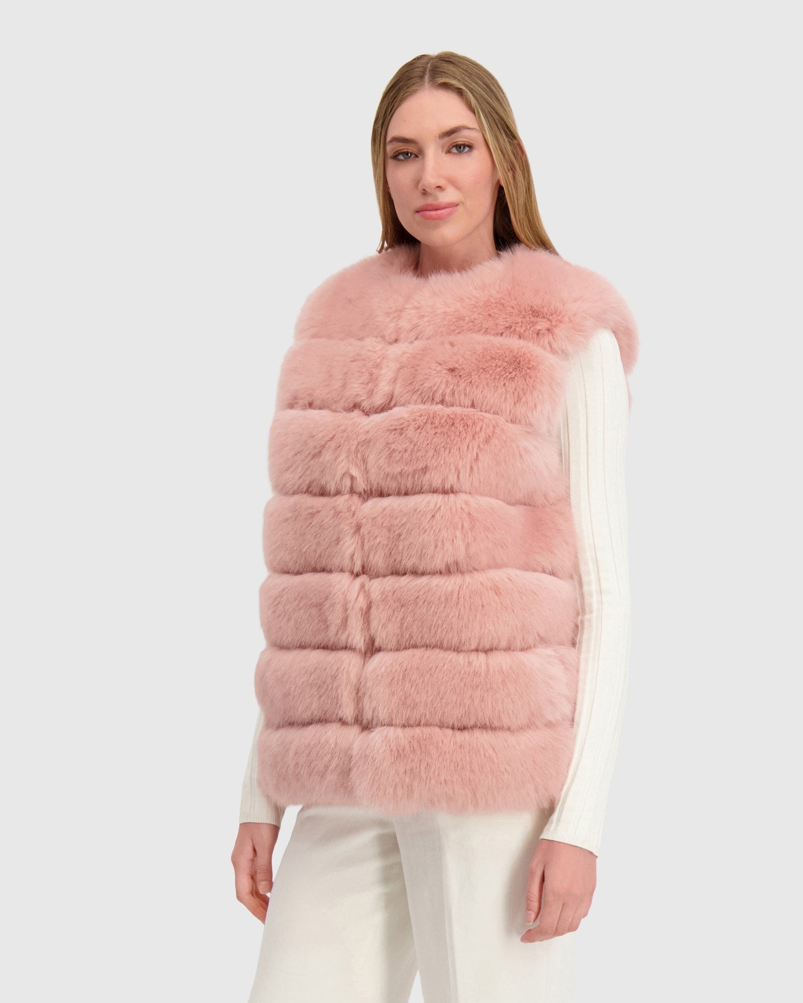 Fur-Free Fox (Faux Fur) Vest | Pink