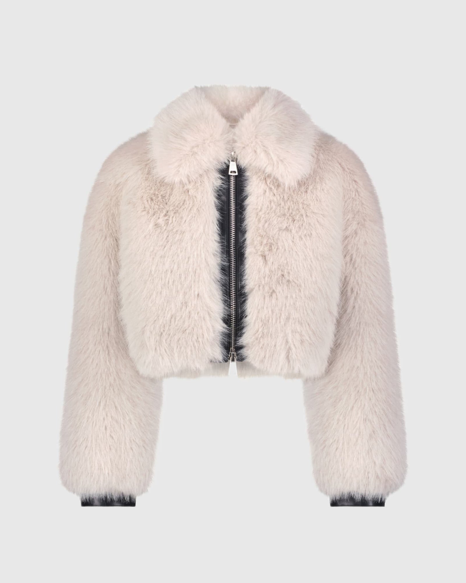 Fur-Free Fox (Faux Fur) Zip Bolero | Natural/Black
