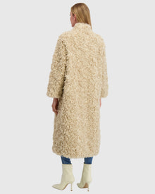 Fur-Free Lamb (Faux Fur) Coat | Beige