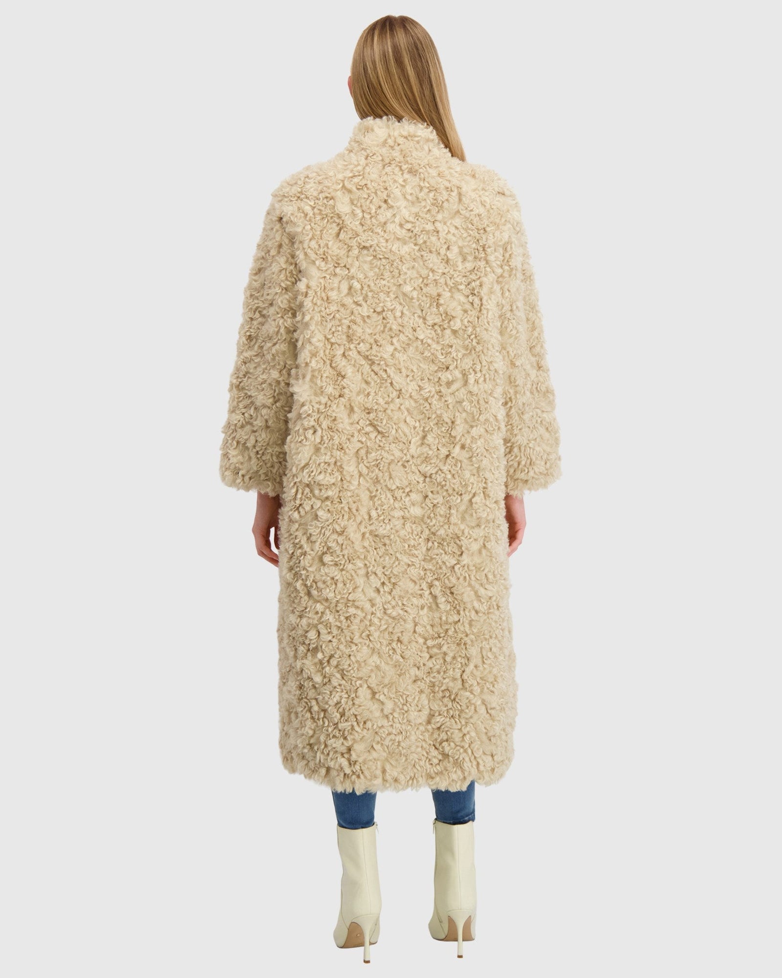 Fur-Free Lamb (Faux Fur) Coat | Beige