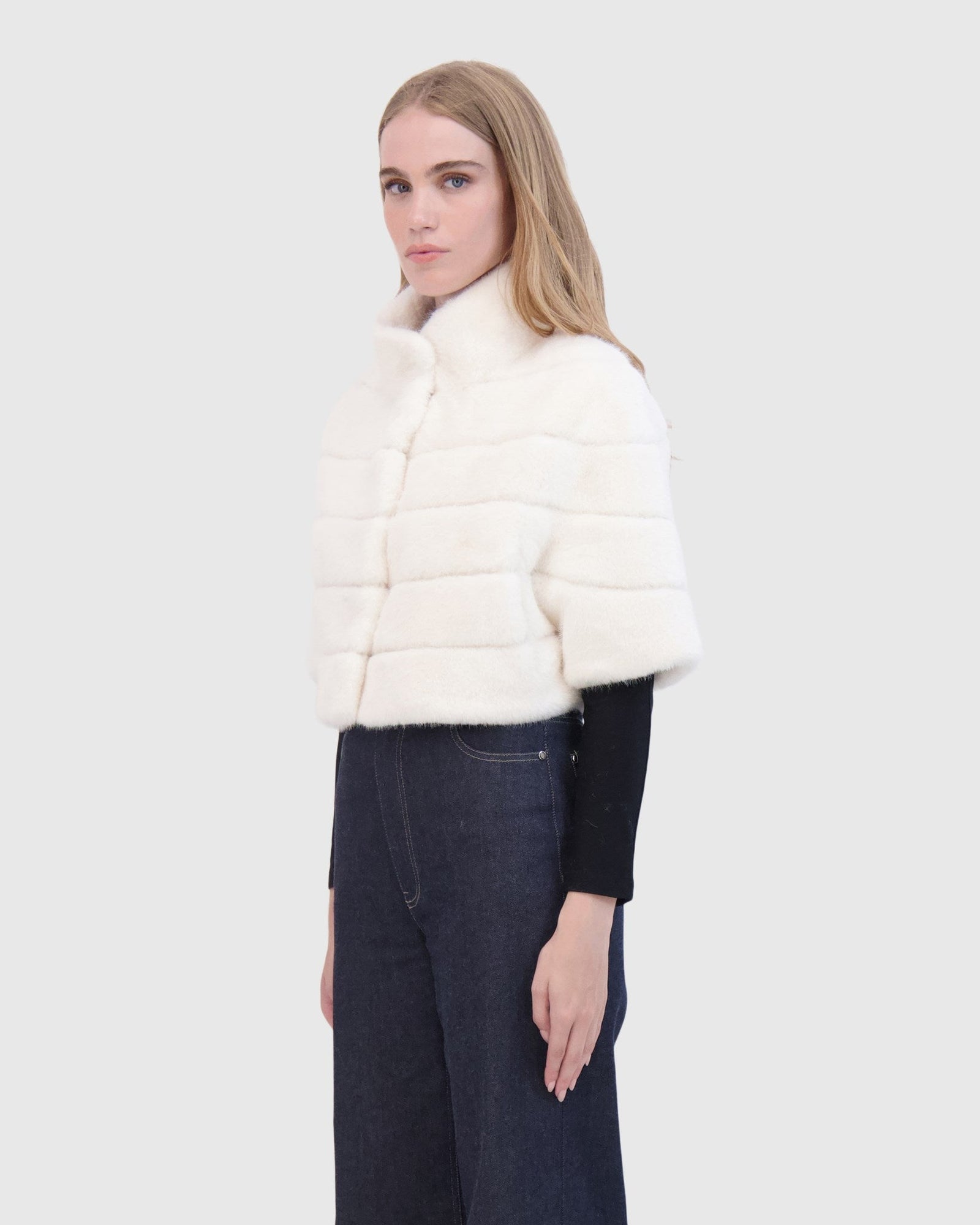 Fur-Free Mink (Faux Fur) Bolero | White
