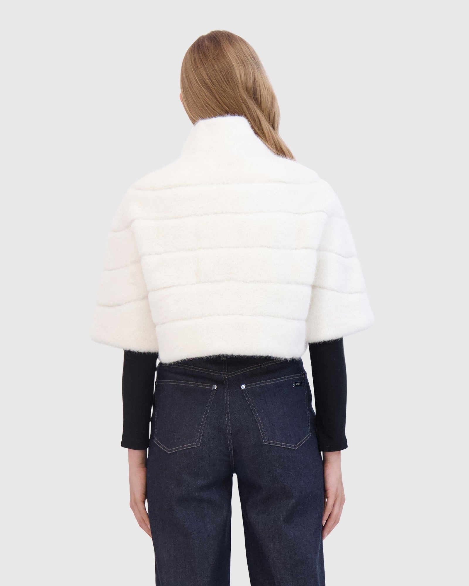 Fur-Free Mink (Faux Fur) Bolero | White