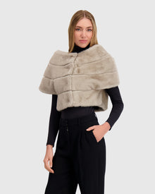 Fur-Free Mink (Faux Fur) Capelet | Silver Blue