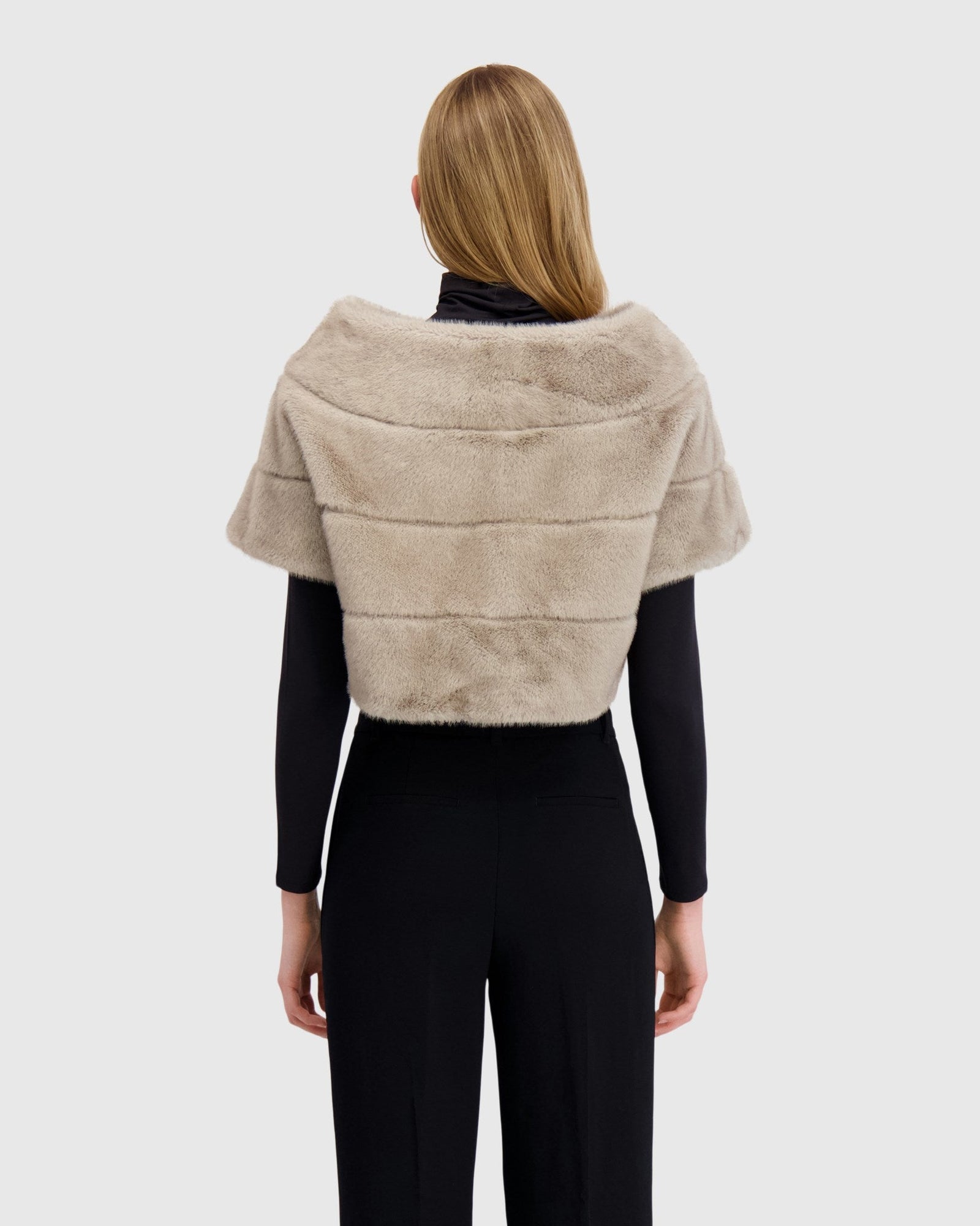 Fur-Free Mink (Faux Fur) Capelet | Silver Blue