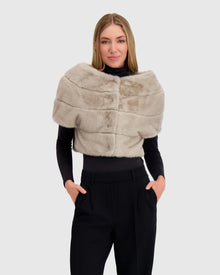Fur-Free Mink (Faux Fur) Capelet | Silver Blue