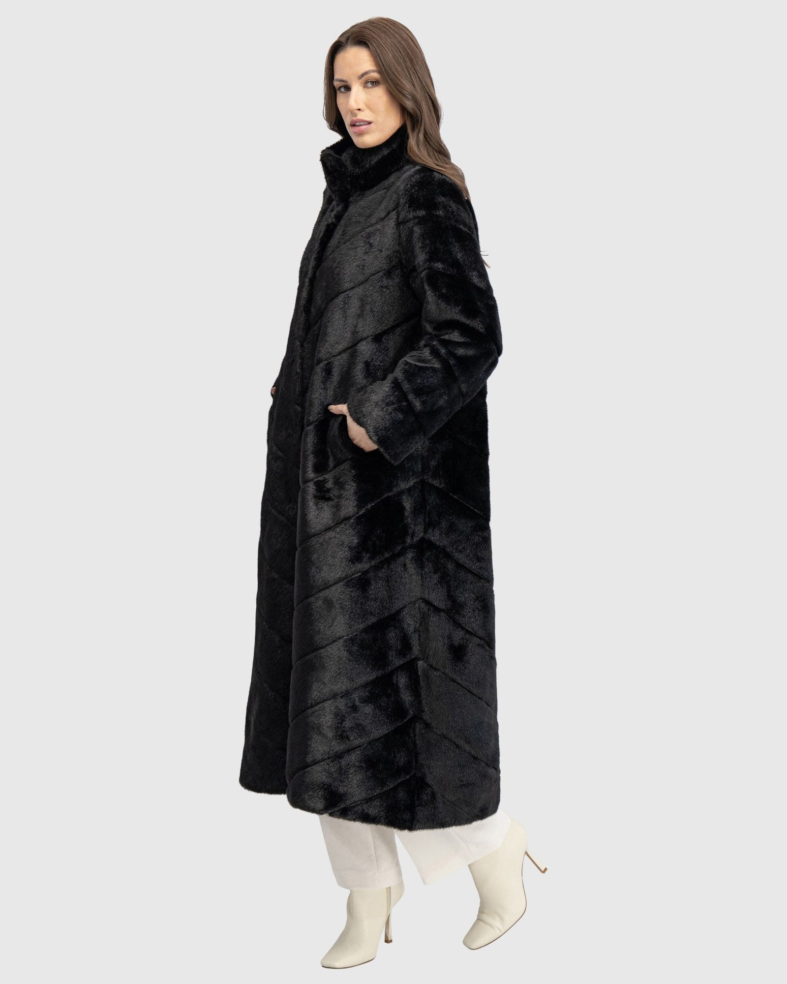 Fur-Free Mink (Faux Fur) Coat | Black